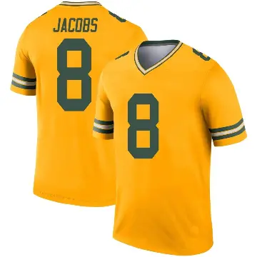 ＃8 Men's Josh Jacobs Gold Legend Green Bay Packers Inverted Jersey