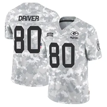 ＃80 Men's Donald Driver Arctic Camo Limited Green Bay Packers 2024 Salute to Service Jersey
