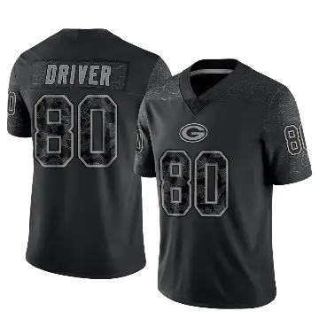 ＃80 Men's Donald Driver Black Limited Green Bay Packers Reflective Jersey