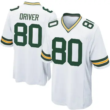 ＃80 Men's Donald Driver White Game Green Bay Packers Jersey