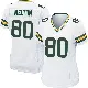 ＃80 Women's Bo Melton White Game Green Bay Packers Jersey