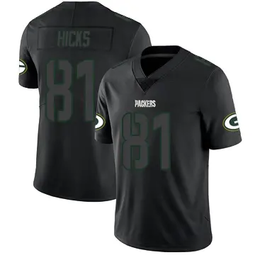 ＃81 Men's Julian Hicks Black Impact Limited Green Bay Packers Jersey
