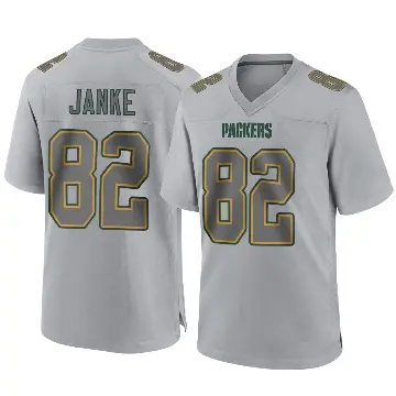 ＃82 Men's Jadon Janke Gray Game Green Bay Packers Atmosphere Fashion Jersey
