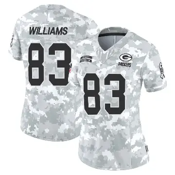 ＃83 Women's Savion Williams Arctic Camo Limited Green Bay Packers 2024 Salute to Service Jersey