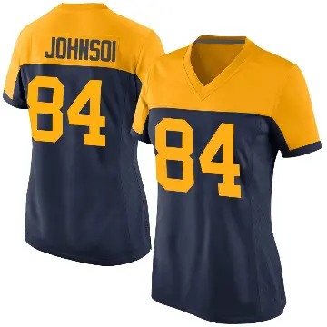 ＃84 Women's Cornelius Johnson Navy Game Green Bay Packers Alternate Jersey