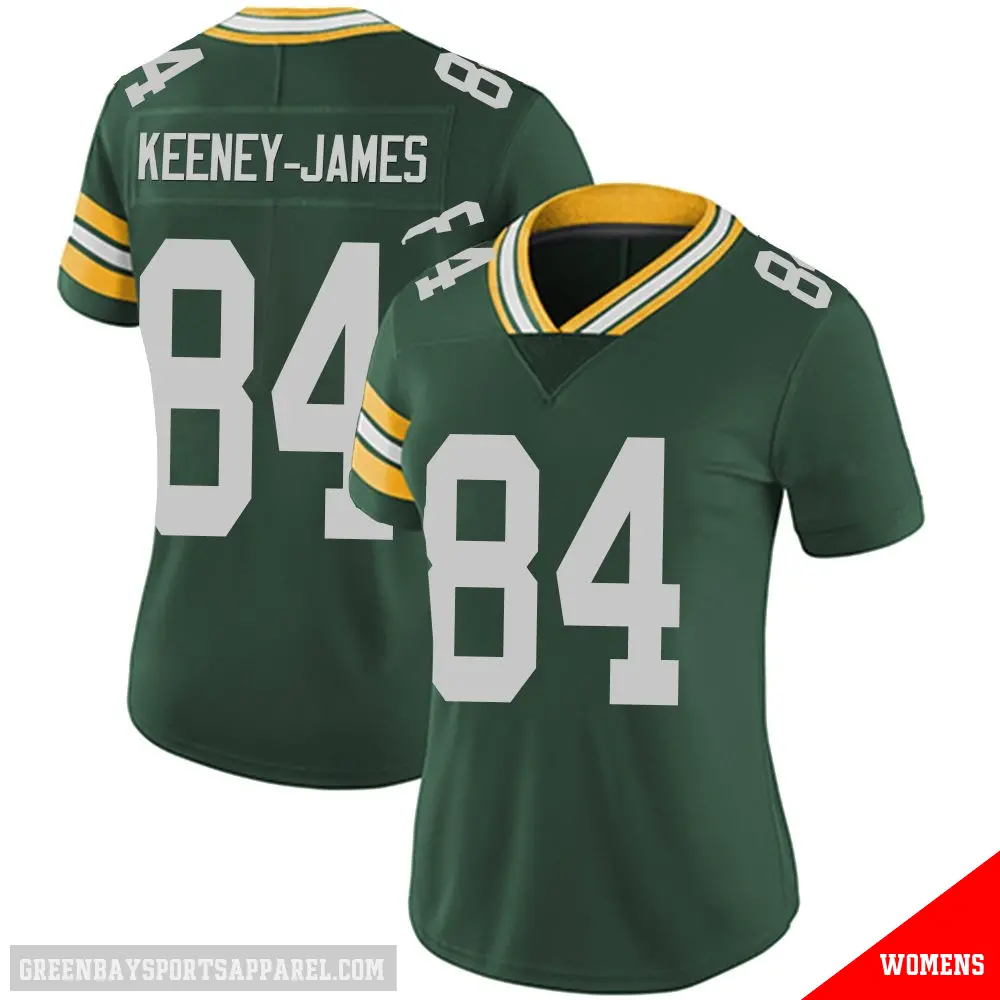 ＃84 Women's Jakobie Keeney-James Green Limited Green Bay Packers Team Color Vapor Untouchable Jersey