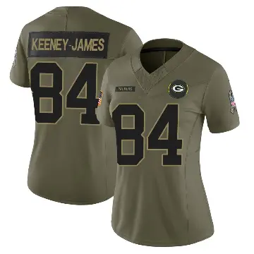 ＃84 Women's Jakobie Keeney-James Olive Limited Green Bay Packers 2025 Salute to Service Jersey