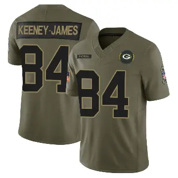 ＃84 Youth Jakobie Keeney-James Olive Limited Green Bay Packers 2025 Salute to Service Jersey
