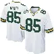 ＃85 Men's Tucker Kraft White Game Green Bay Packers Jersey