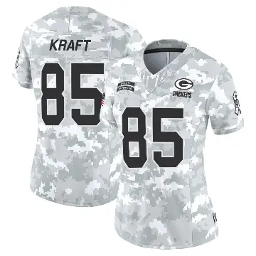 ＃85 Women's Tucker Kraft Arctic Camo Limited Green Bay Packers 2024 Salute to Service Jersey