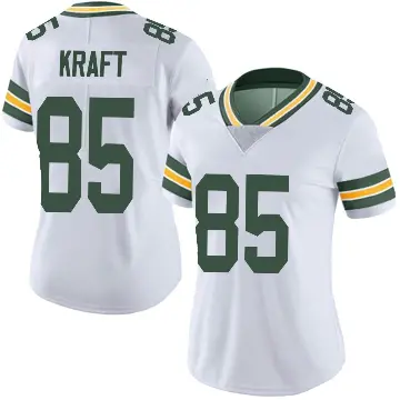 ＃85 Women's Tucker Kraft White Limited Green Bay Packers Vapor Untouchable Jersey