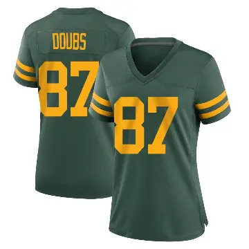 ＃87 Women's Romeo Doubs Green Game Green Bay Packers Alternate Jersey
