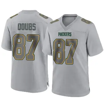 ＃87 Youth Romeo Doubs Gray Game Green Bay Packers Atmosphere Fashion Jersey