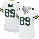 ＃89 Women's Ben Sims White Game Green Bay Packers Jersey