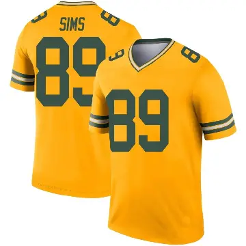 ＃89 Youth Ben Sims Gold Legend Green Bay Packers Inverted Jersey