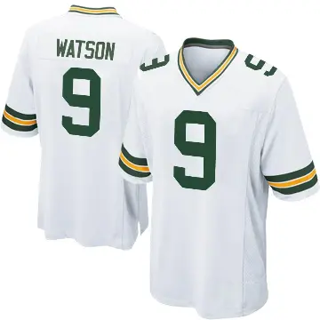 ＃9 Youth Christian Watson White Game Green Bay Packers Jersey