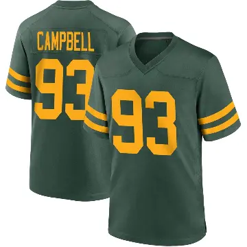 ＃93 Youth Anthony Campbell Green Game Green Bay Packers Alternate Jersey