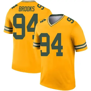 ＃94 Men's Karl Brooks Gold Legend Green Bay Packers Inverted Jersey