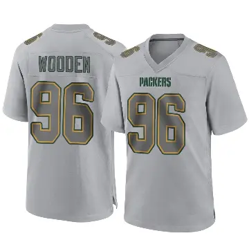 ＃96 Men's Colby Wooden Gray Game Green Bay Packers Atmosphere Fashion Jersey