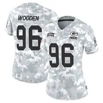 ＃96 Women's Colby Wooden Arctic Camo Limited Green Bay Packers 2024 Salute to Service Jersey