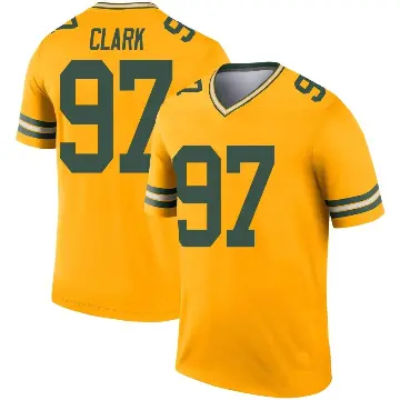 ＃97 Men's Kenny Clark Gold Legend Green Bay Packers Inverted Jersey