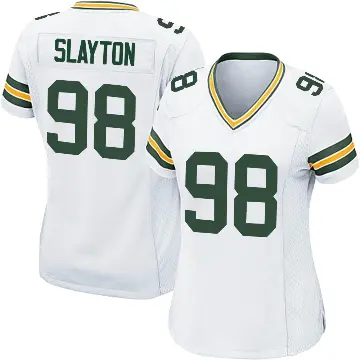 ＃98 Women's Chris Slayton White Game Green Bay Packers Jersey
