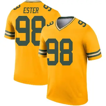 ＃98 Youth James Ester Gold Legend Green Bay Packers Inverted Jersey