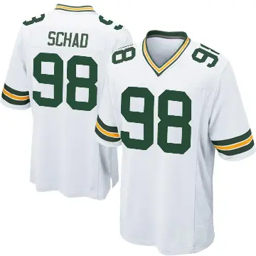 ＃98 Youth Keonte Schad White Game Green Bay Packers Jersey