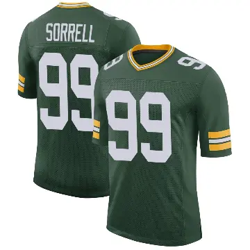 ＃99 Men's Barryn Sorrell Green Limited Green Bay Packers Classic Jersey